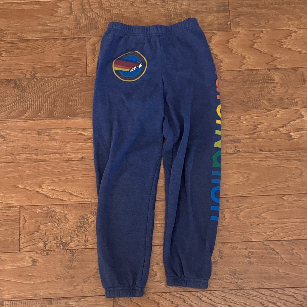 Aviator Nation Blue Joggers with Rainbow Accents